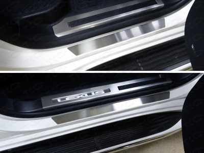 Lexus LX (15–) Накладки на пороги (лист шлифованный) (бензин/дизель)