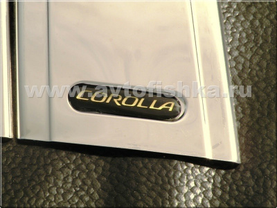 Toyota Corolla (06-) декоративные накладки стоек дверей хромированные из нержавеющей стали, комплект 8 предметов.